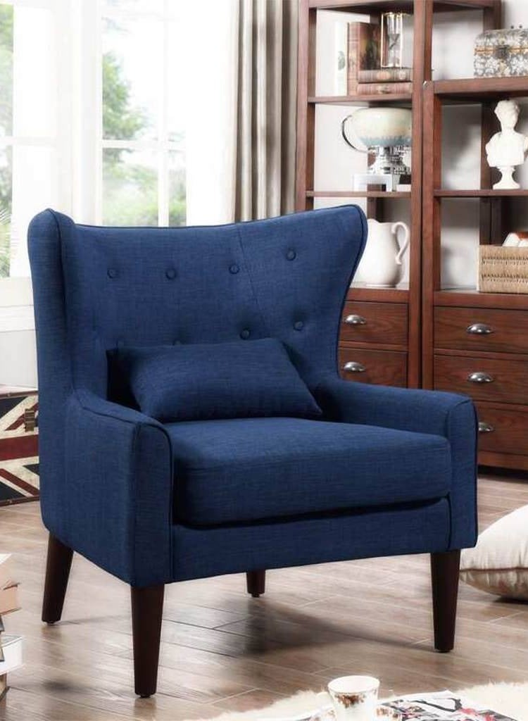 House One Side Chair| swedish wood and Linen -  Blue - 83x73x86 cm - Image 3