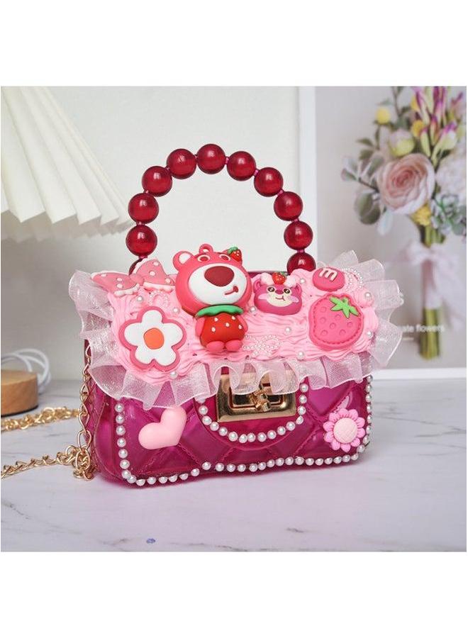 Jelly Bag Children's Cream Gel Handbag DIY Handmade Crossbody Backpack Girl Material Toy-Specifications:Blue Big Ear Dog - Image 3