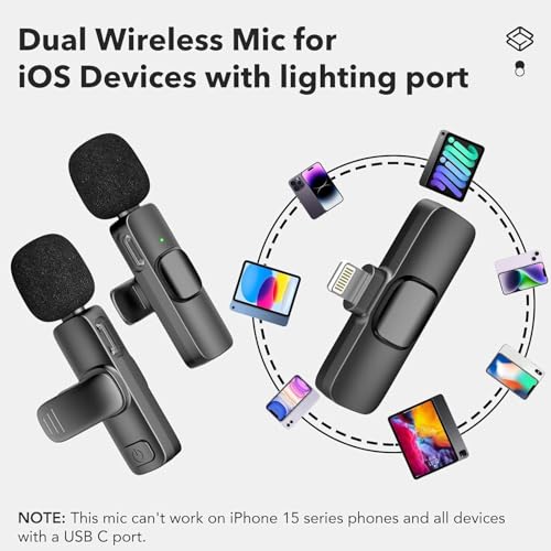 KINGSTER® K9 Dual Wireless Lavalier Microphone for Android & iPhone | Clip-On 3-in-1 Wireless Mic (USB-C & Lightning) | Noise Reduction | Plug & Play | for YouTube, Vlogging, Reels & Interviews - Image 4