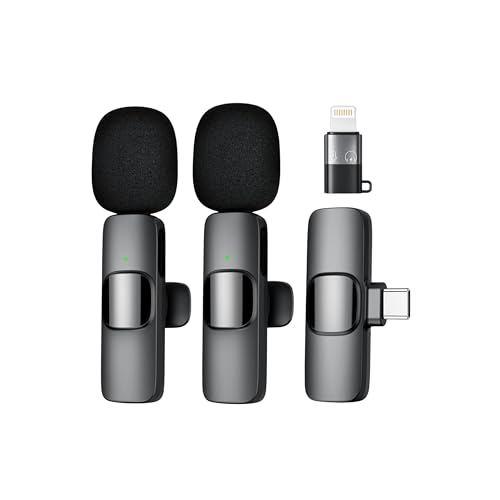KINGSTER® K9 Dual Wireless Lavalier Microphone for Android & iPhone | Clip-On 3-in-1 Wireless Mic (USB-C & Lightning) | Noise Reduction | Plug & Play | for YouTube, Vlogging, Reels & Interviews - Image 1