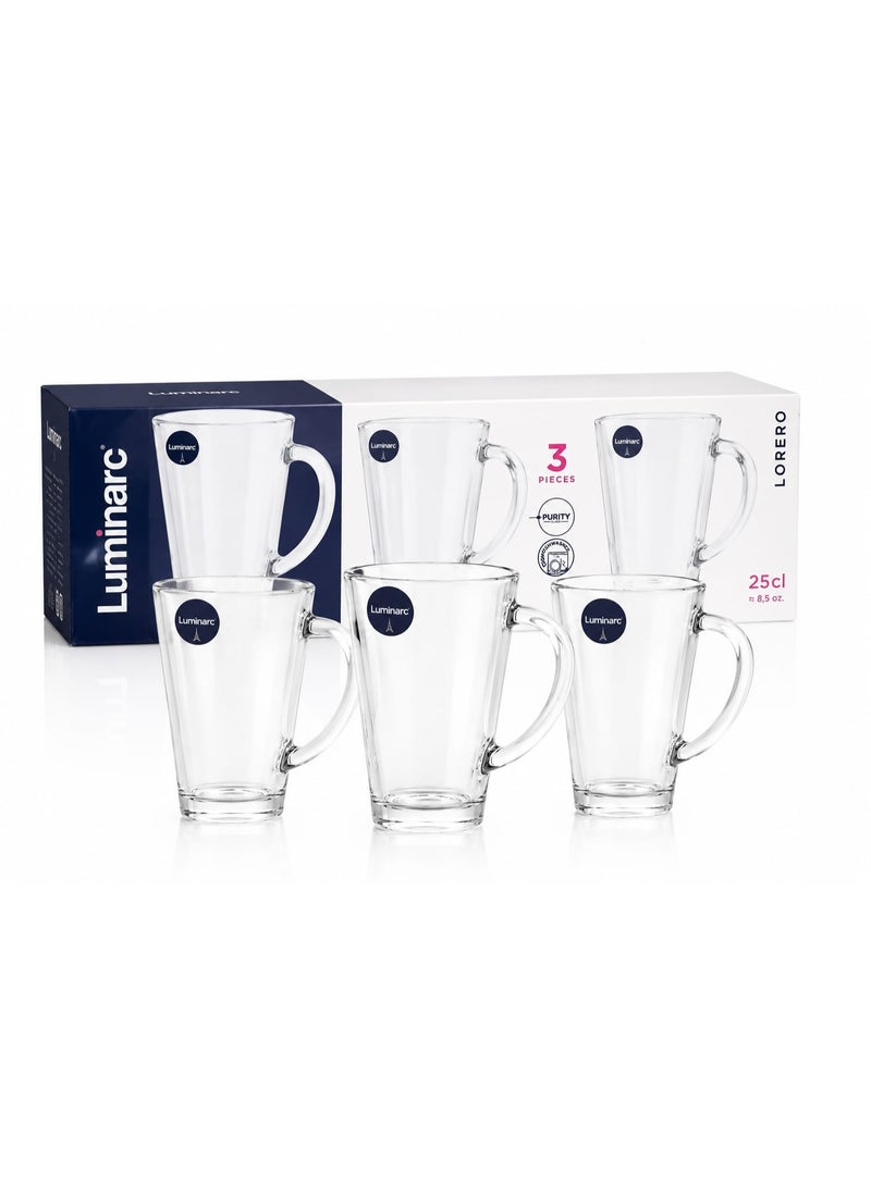 Luminarc Florero, 3-Piece Premium Quality Mug Glass Tumblers Clear 8.5 oz - Image 4
