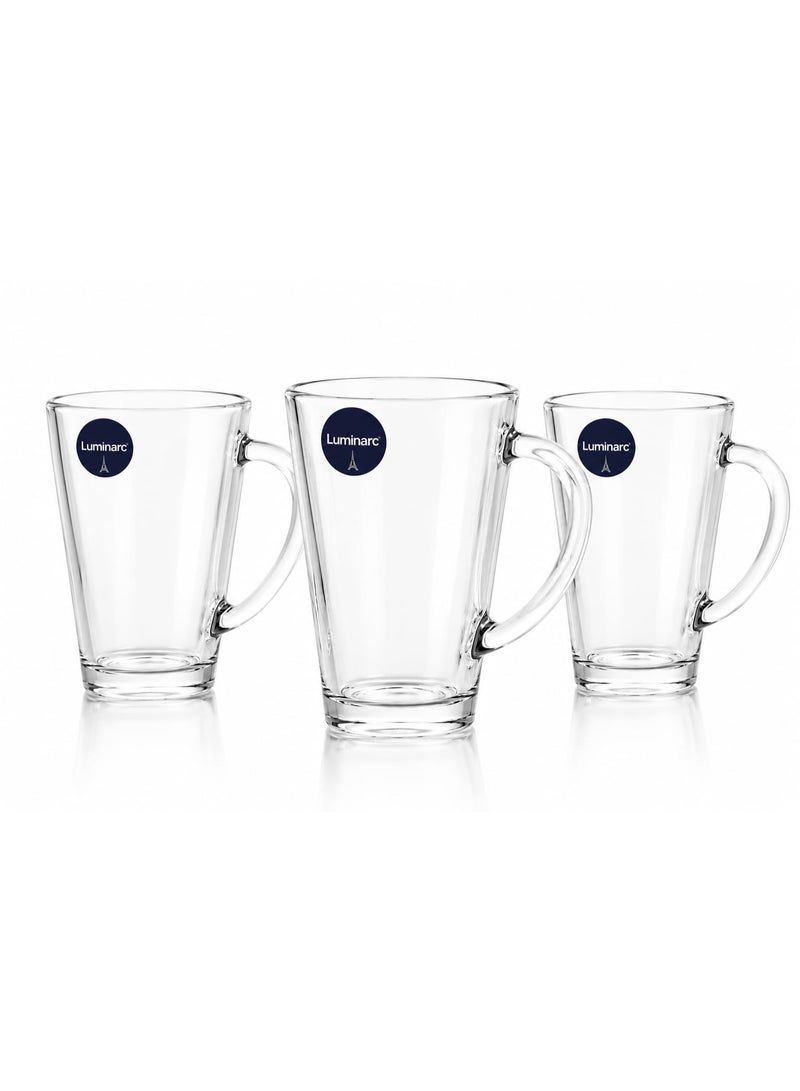 Luminarc Florero, 3-Piece Premium Quality Mug Glass Tumblers Clear 8.5 oz - Image 1