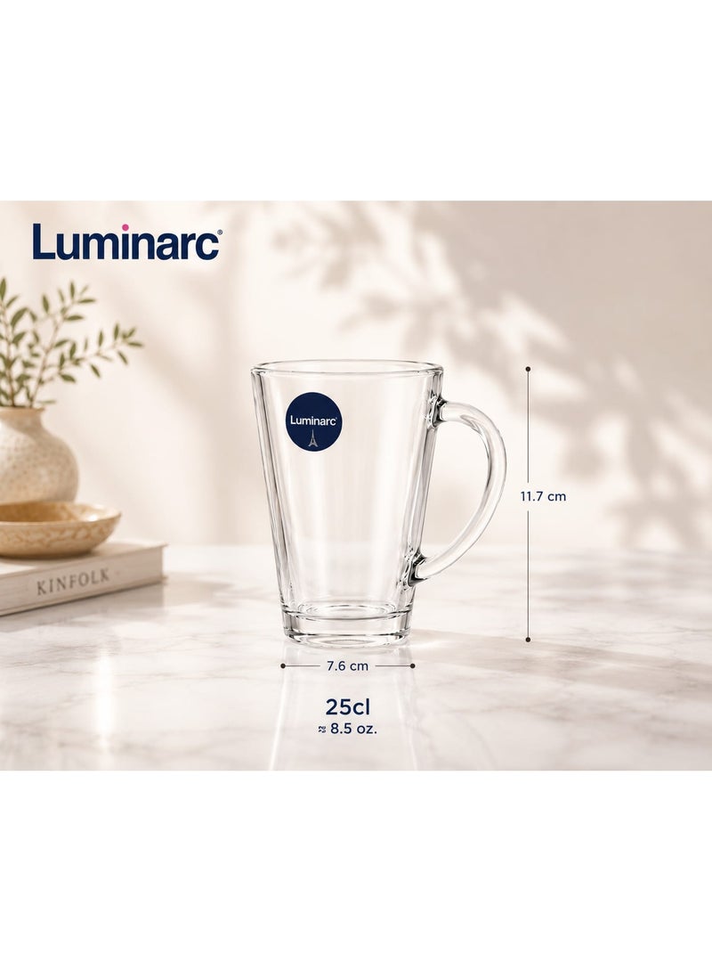 Luminarc Florero, 3-Piece Premium Quality Mug Glass Tumblers Clear 8.5 oz - Image 3