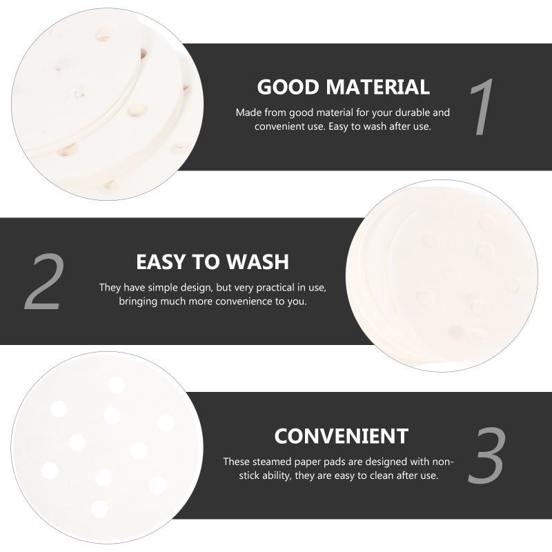 400Pcs Paper Steamer Liners Kitchen Steamer Paper Anti-skid Steamer Liner Steamer Paper Mat - Image 4