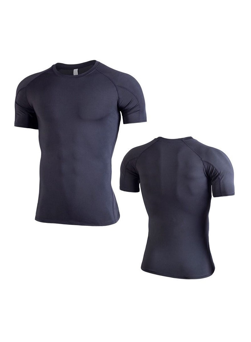 Men Quick Dry Breathable Sports T-Shirt Black  - Image 2