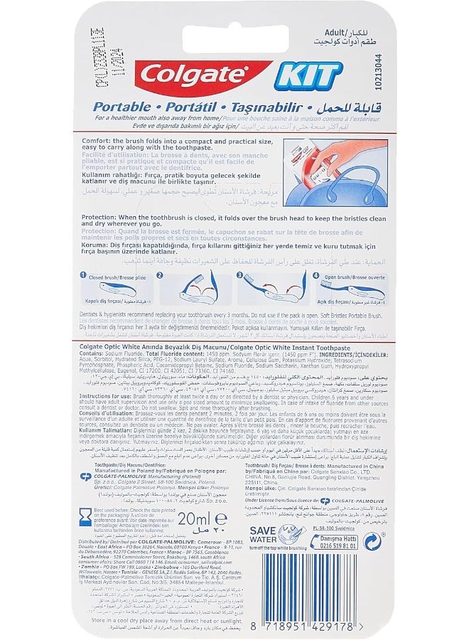 Colgate طقم السفر مع معجون الأسنان 20 مل + فرشاة أسنان قابلة للطي - Image 2