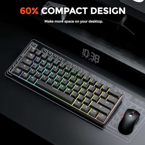 DAREU EK60 HE Rapid Trigger Gaming Keyboard Wired, 0.01mm RT Accuracy Adjustable, Hall Effect Magnetic Switch Hot Swappable, SOCD, 8000Hz Polling, RGB Backlit, 60% Compact Design for Laptop/PC - Image 3