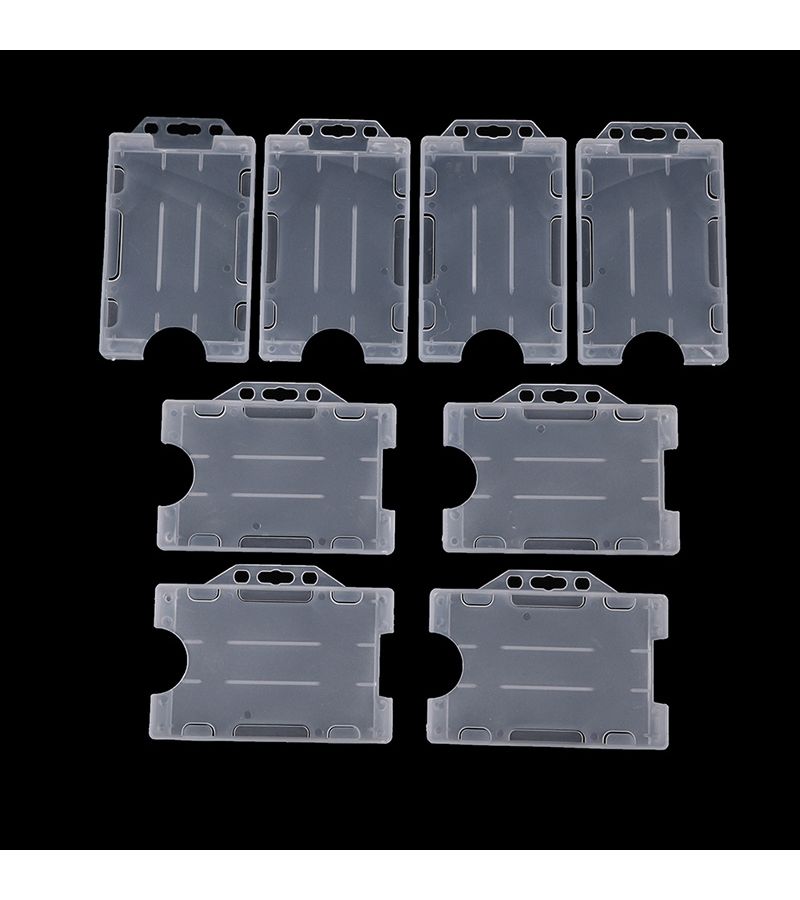 2D 4pcs Vertical Hard Plastic Multi Use Double Sided ID Card Badge Holder Cover Case For Office Supplies - Image 3