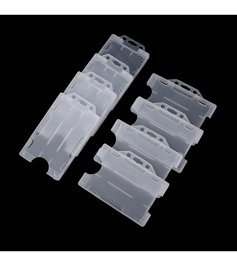 2D 4pcs Vertical Hard Plastic Multi Use Double Sided ID Card Badge Holder Cover Case For Office Supplies - Image 1