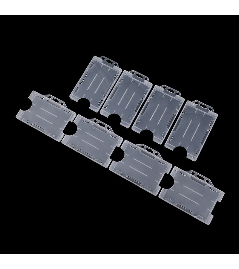 2D 4pcs Vertical Hard Plastic Multi Use Double Sided ID Card Badge Holder Cover Case For Office Supplies - Image 4