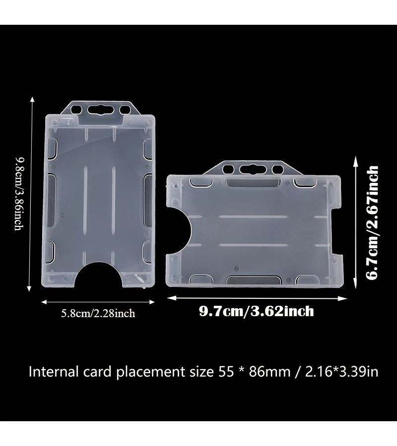 2D 4pcs Vertical Hard Plastic Multi Use Double Sided ID Card Badge Holder Cover Case For Office Supplies - Image 2