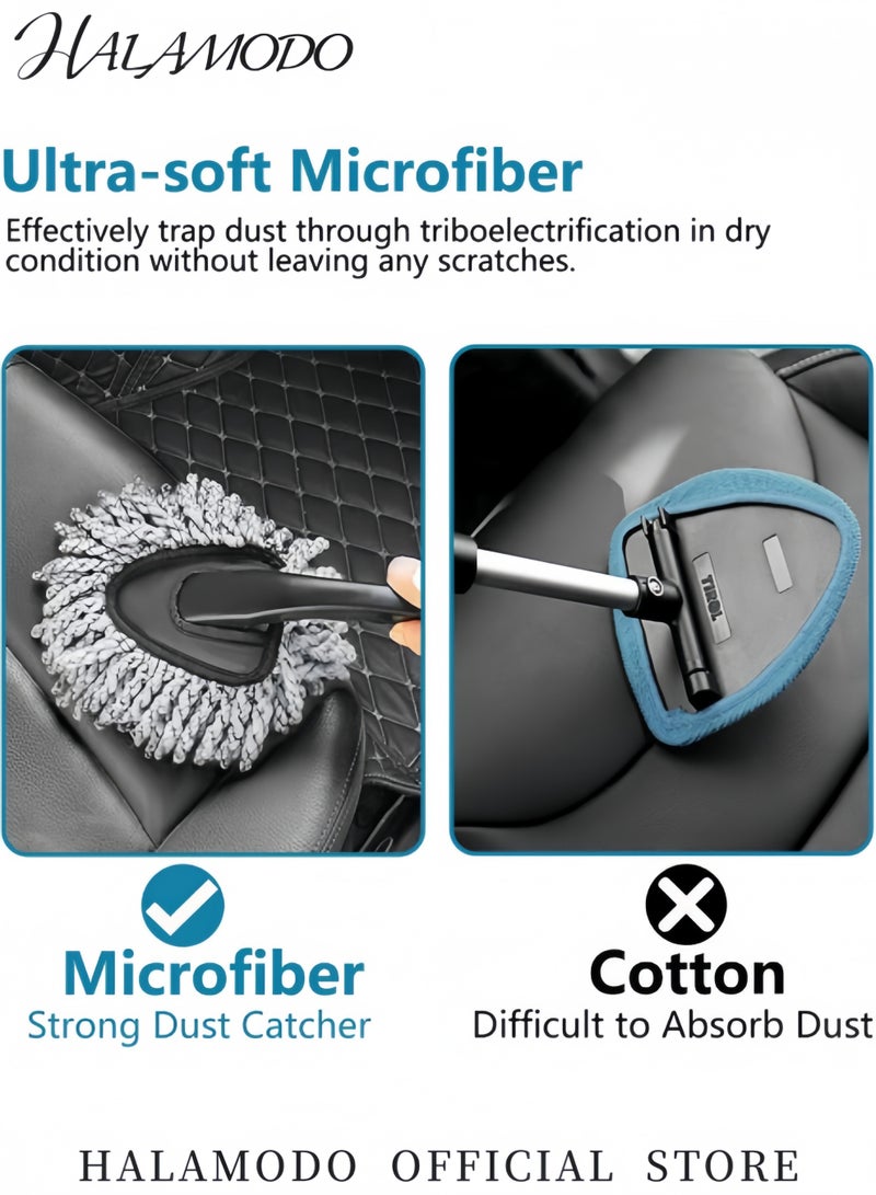 HALAMODO Car Duster Scratch-Free Cleaning with Wax-Treated Cotton Strands Premium Microfiber Duster for Cars, SUVs & Trucks, Effectively Removes Dust & Dirt, Eco-Friendly & Reusable - Image 2