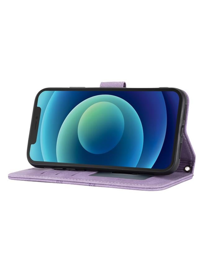 Zaboon Case For iPhone 11 Embossed Striped Magnetic Buckle PU + TPU Horizontal Flip Leather Case with Holder & Card Slot & Wallet & Photo Frame & Sling - Image 5