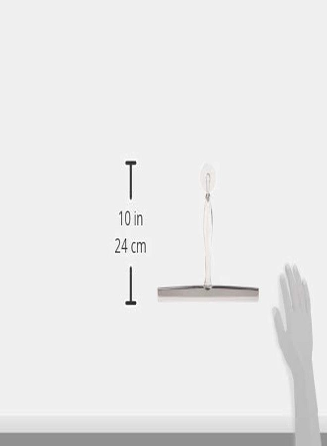 InterDesign iDesign Zia Metal and Plastic Bathroom Squeegee for Shower, Glass Doors, Floors, Mirrors, with Suction Hook Holder , 12 Inches, Clear and Stainless Steel - Image 3