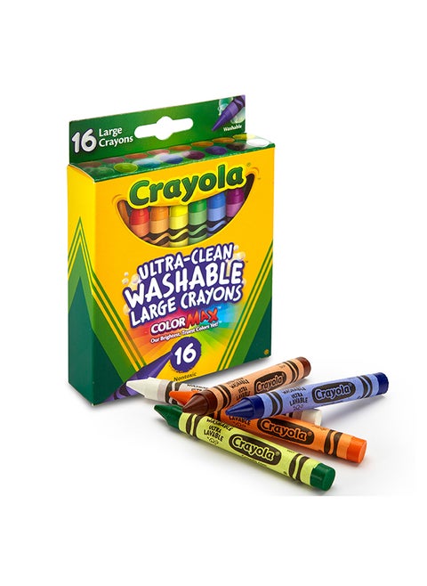 Ultra Clean Washable Crayons, Large Crayons For Toddlers, 16 Count, Gifts For Kids