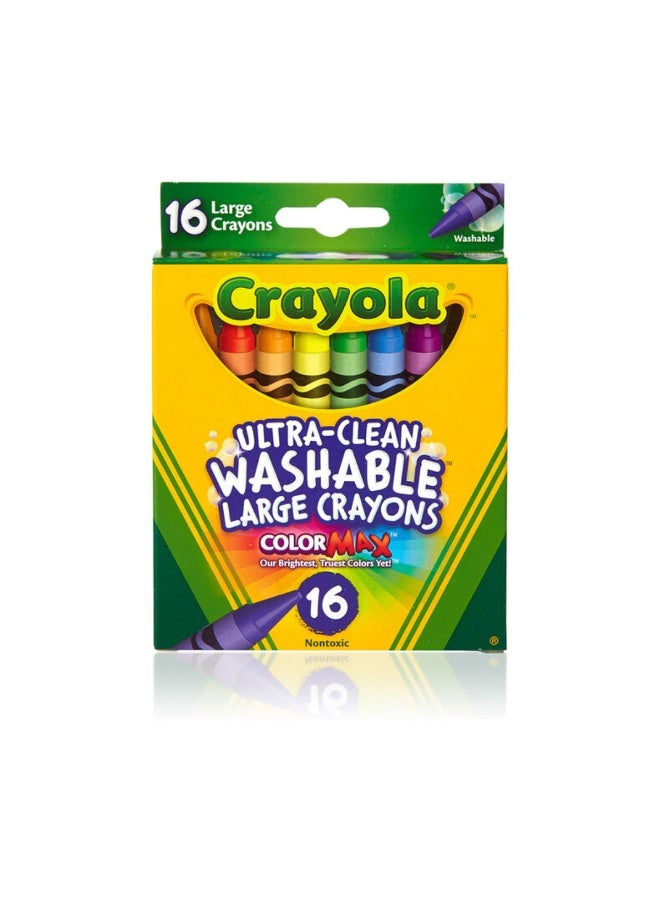 Crayola 16-Count Ultra-Clean Washable Large Crayons - Easy-Grip Thick Crayons for Toddlers, Washable Art Supply Starter Pack for Kids - Image 4