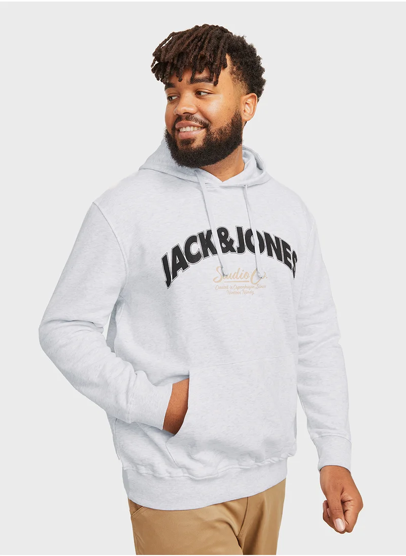 جاك اند جونز Plus Size Logo Hoodie