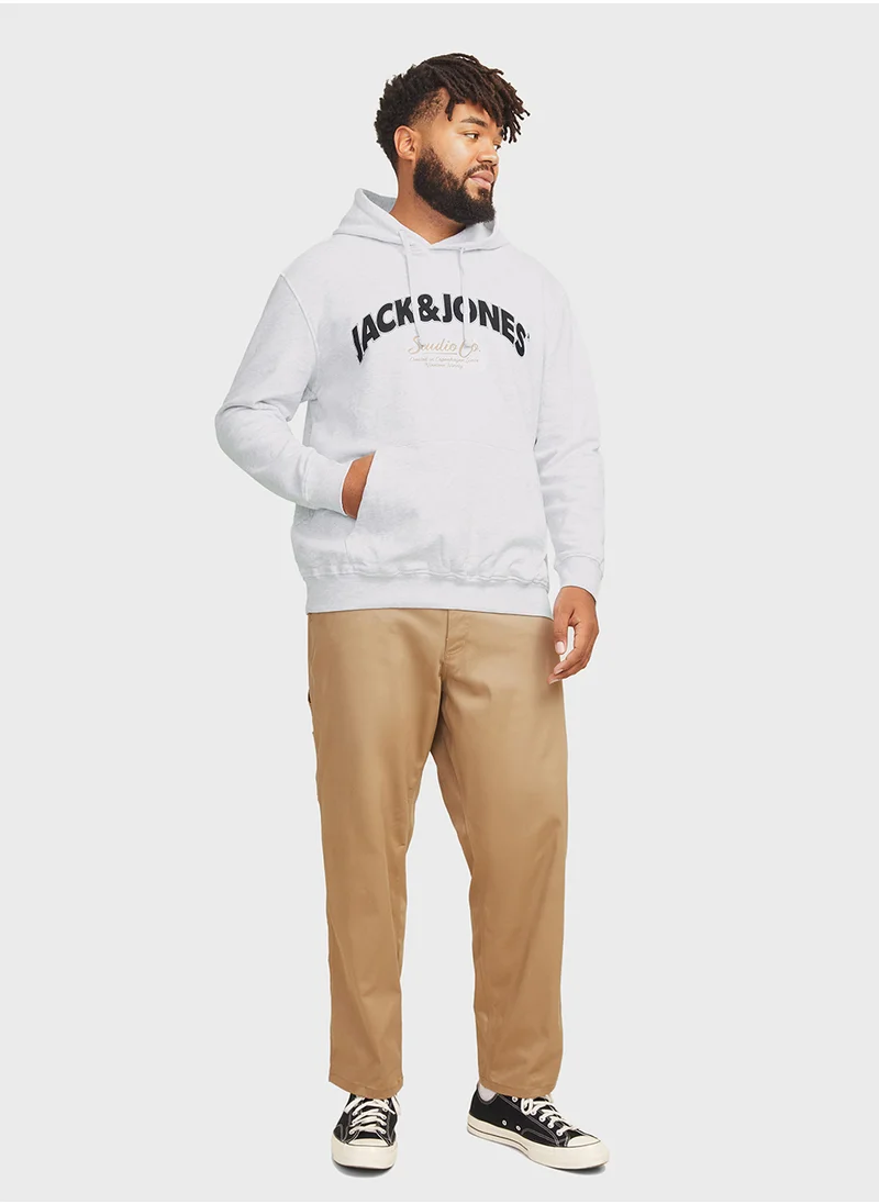 جاك اند جونز Plus Size Logo Hoodie