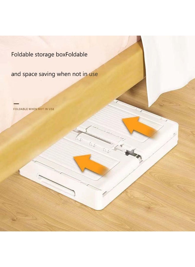 Alissa 2 Tier Plastic Folding Storage Cabinet, Stackable Clothing Cosmetics Organiser Box, Large Capacity Storage, Stackable to Save Space for Home Office Storage Box Dust-Proof - Image 5