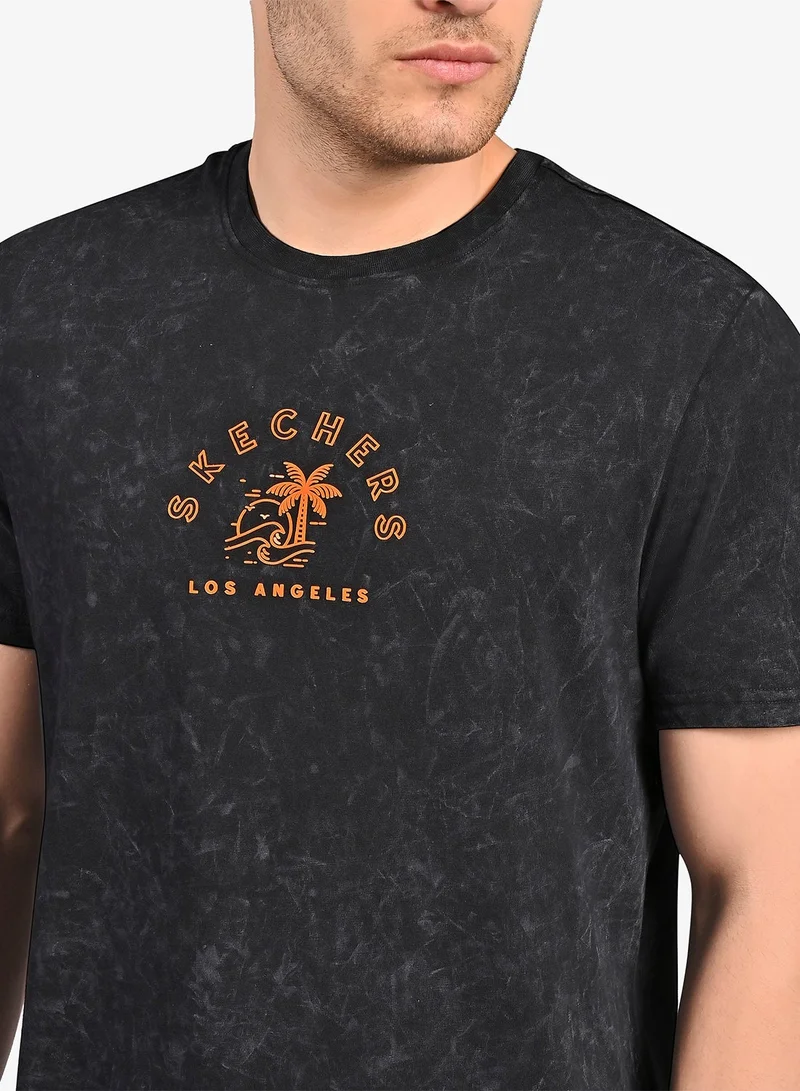 SKECHERS Acid Wash Graphic T-Shirt