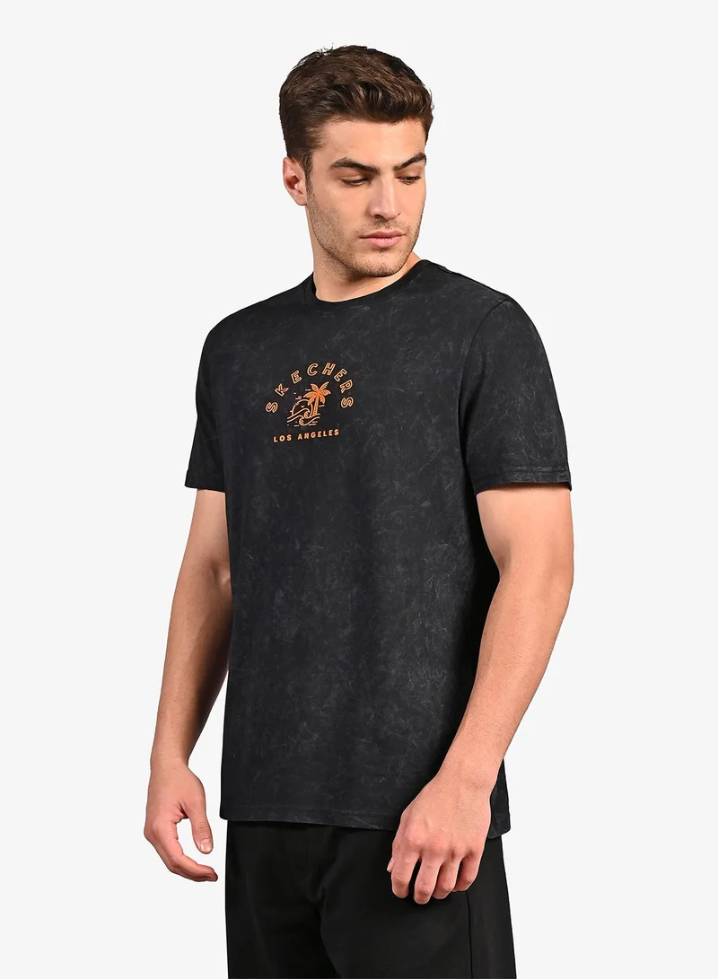SKECHERS Acid Wash Graphic T-Shirt