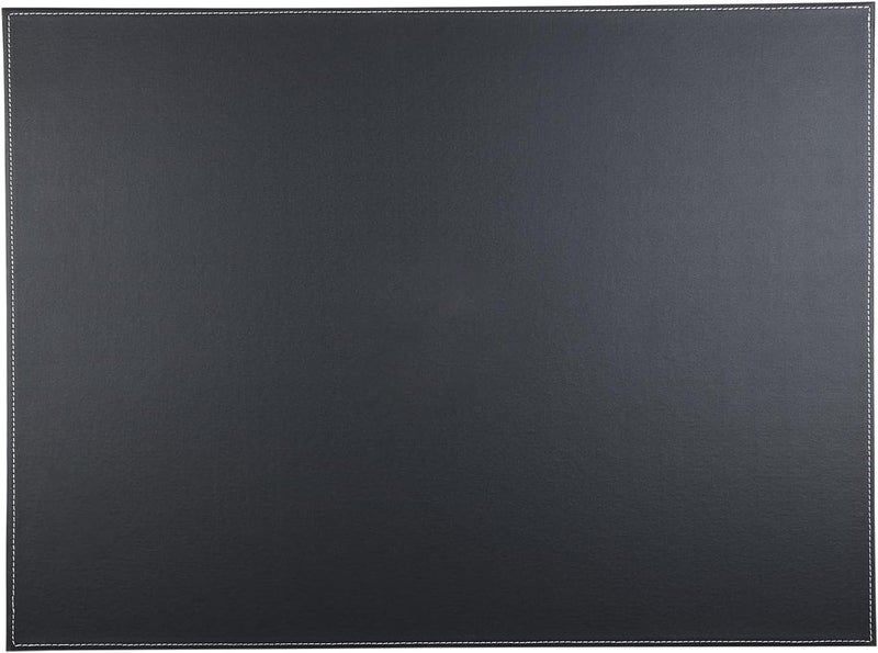 KINGFOM ™ Ultra-Smooth PU Leather Writing Pad Desk Mat with Office Desk A3/ A4 File Paper Clip Drawing & Writing Board Tablet (Black) - Image 1