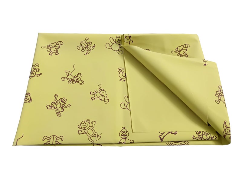 PENTAMED Baby Waterproof Mackintosh Sheet – 100 x 100 cm | Reusable, Soft & Quick Dry Bed/Mattress Protector for Newborns, Toddlers & Kids | Reversible Rubber Sheet for Cribs & Beds (Yellow) - Image 1