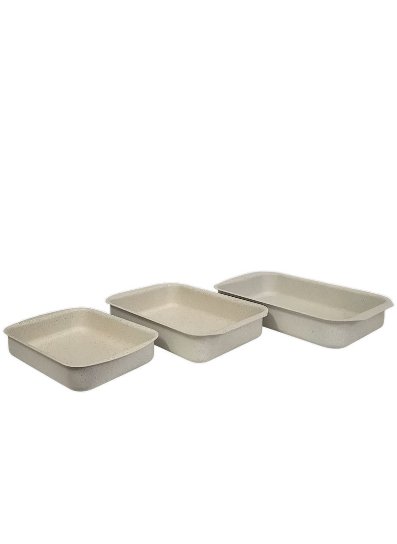 Rema - Rectangular oven tray set of 3 granite sizes 25 + 30 + 35 - Image 1