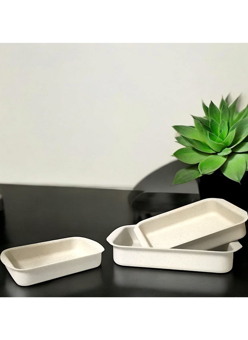 Rema - Rectangular oven tray set of 3 granite sizes 25 + 30 + 35 - Image 1