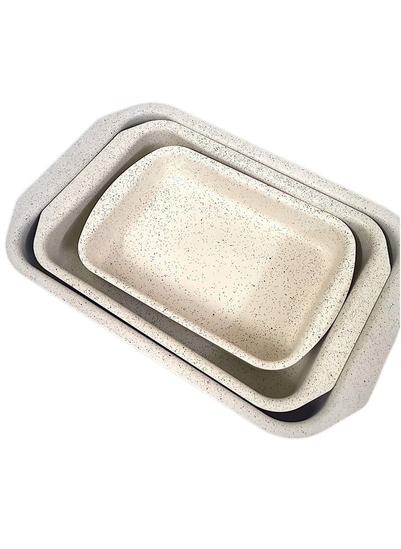 Rema Rectangular oven tray set of 3 granite sizes 25 + 30 + 35  - Image 2
