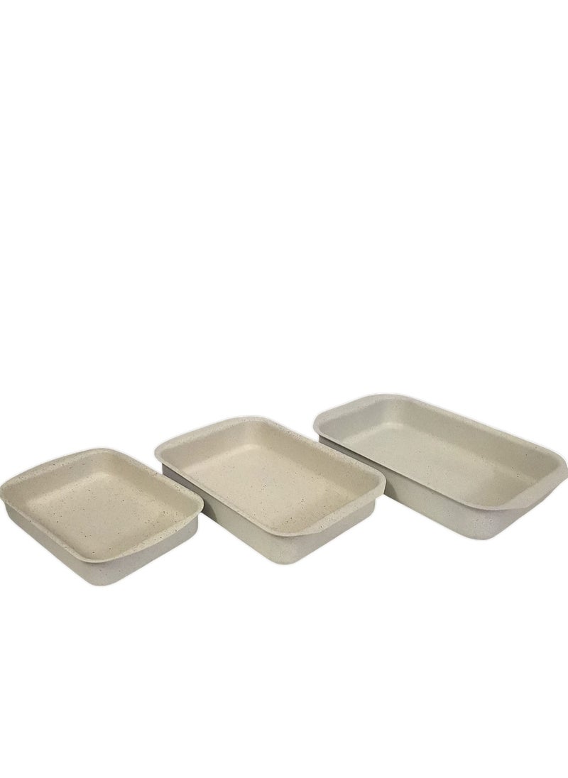 Rema - Rectangular oven tray set of 3 granite sizes 25 + 30 + 35 - Image 1