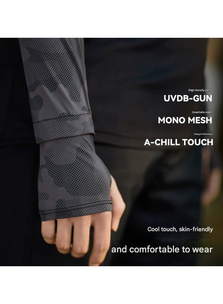 Goolsky Men’s Summer Camouflage Ice Silk Arm Sleeves – Loose Fit Breathable UV Protection Cycling Gloves, Cooling Sun Sleeves for Outdoor Sports  - Image 3