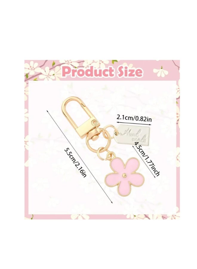 3 Pack Flower Keychains for Women Flower Handbag Charms Enameled Keychain, Cute Accessories for Girl's Backpack, Car Key, Handbag, Purse - Image 3