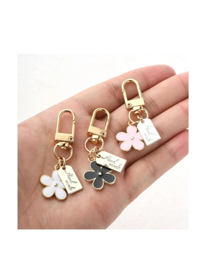 3 Pack Flower Keychains for Women Flower Handbag Charms Enameled Keychain, Cute Accessories for Girl's Backpack, Car Key, Handbag, Purse - Image 5
