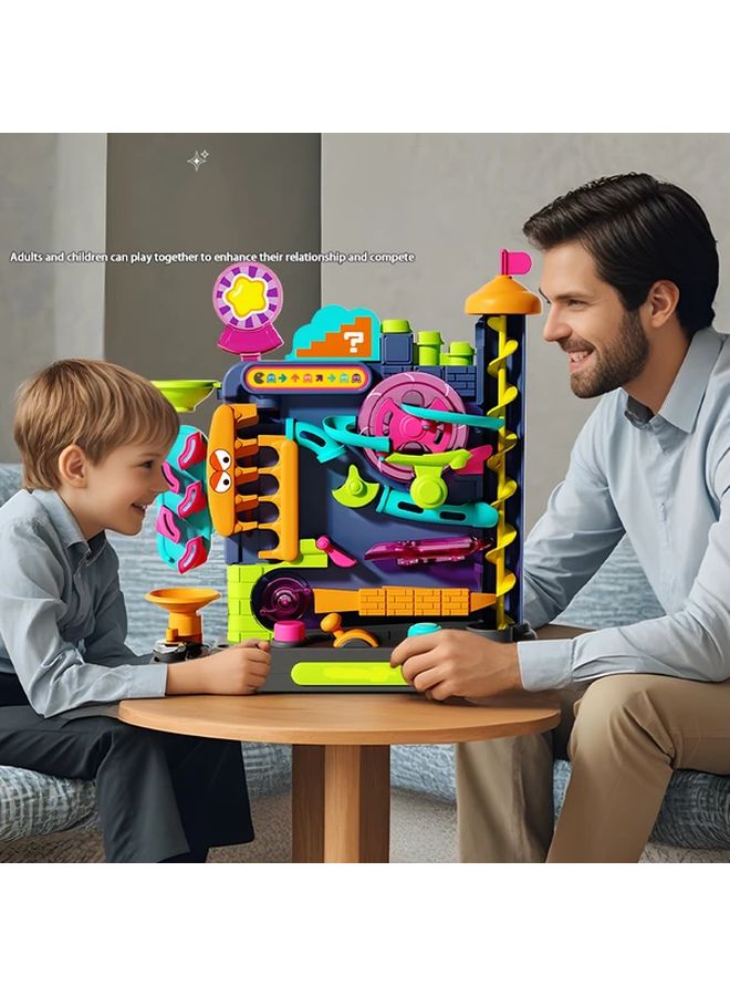 Interactive Marble Run Game Toy Model 216 1 Green Plastic Construction Educational Desk Toy - Image 4