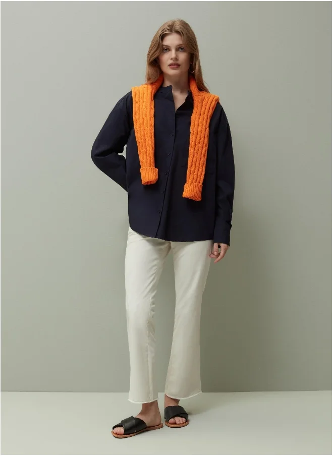 او في اس PIOMBO flared trousers with raw hems