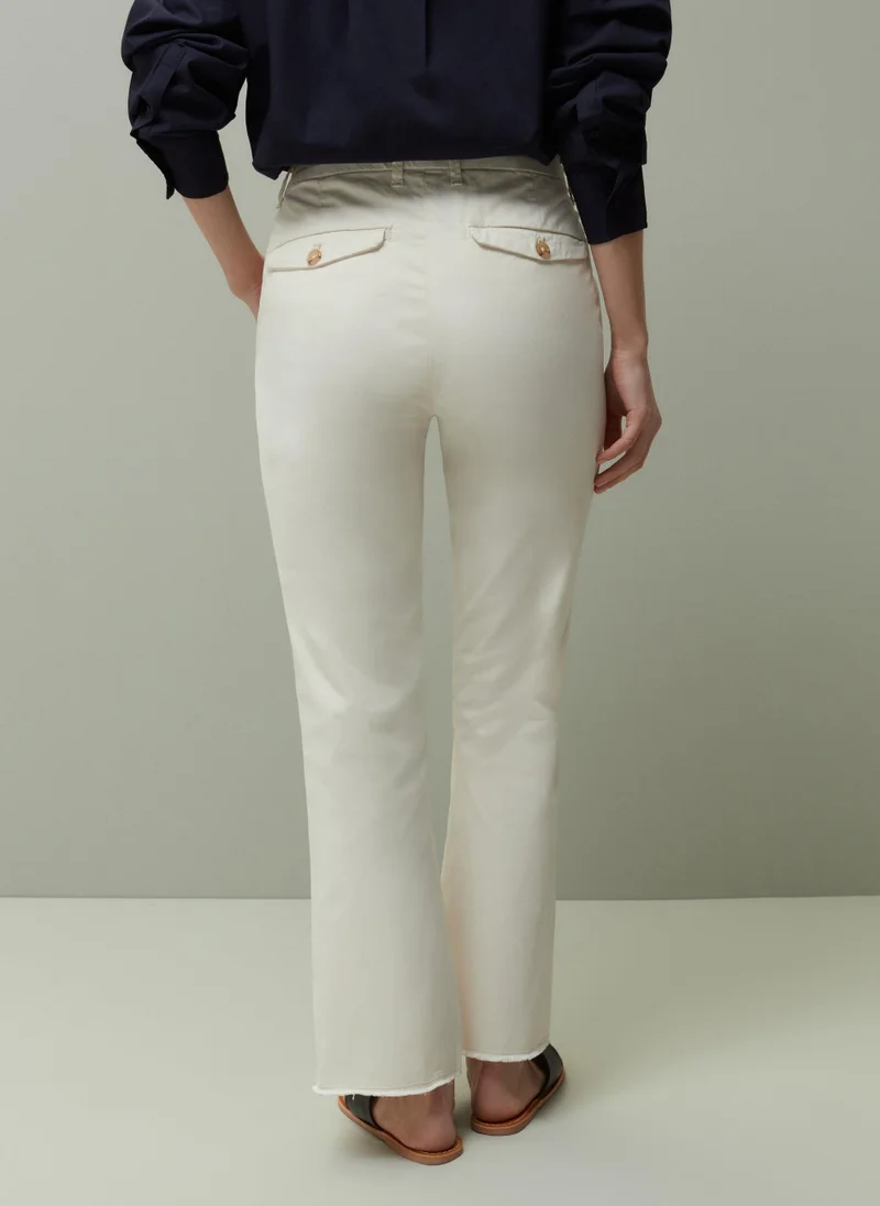 او في اس PIOMBO flared trousers with raw hems