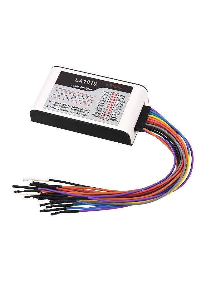 16 Channels Logic Analyzer USB 2.0 Interface 100MHz Sampling Rate Supports PC Software for Timing Judgment and Analysis