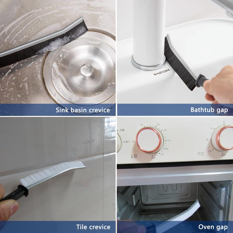 CRAFNEW 13Pcs Crevice Cleaning Brush Set, Cleaning Brush Tools, Hard Bristle Gap Household Cleaning Products Suitable for Toilets, Kitchens, bathrooms, Cups, Windows - Image 3
