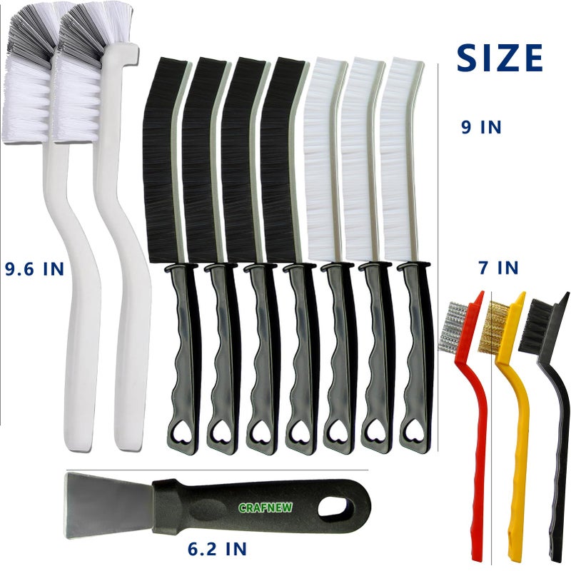 CRAFNEW 13Pcs Crevice Cleaning Brush Set, Cleaning Brush Tools, Hard Bristle Gap Household Cleaning Products Suitable for Toilets, Kitchens, bathrooms, Cups, Windows - Image 5