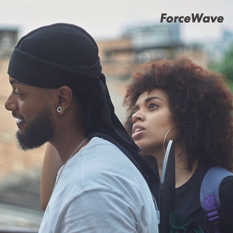 ForceWave Velvet Durag for Men Wave Cap Velvet Dorag for Men Women 360 Wave (Black) - Image 4