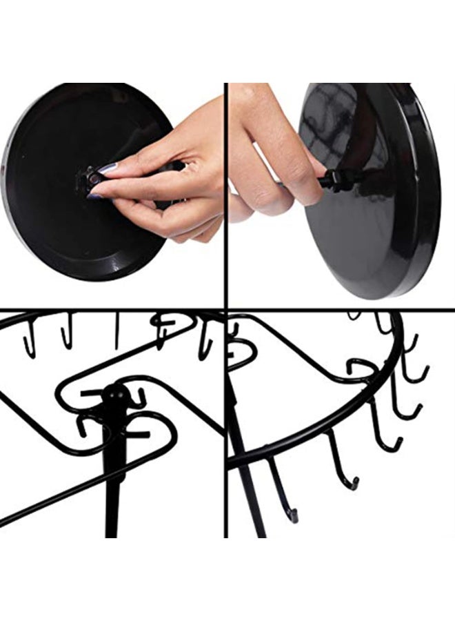kunshao 360 Degree Rotating Necklace Holder Stand, Jewelry Organizer with 23 Hooks, 14 Inch, Black, Ramadan Eid Gift - Image 3