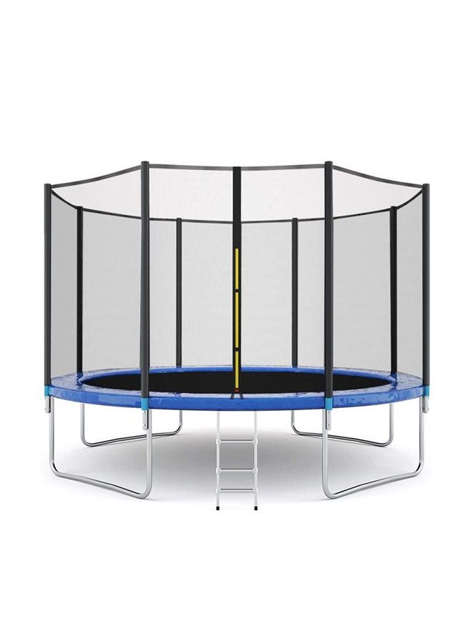 JSAITOYS 12ft Trampoline With Safety Enclosure Net And Ladder - Image 1