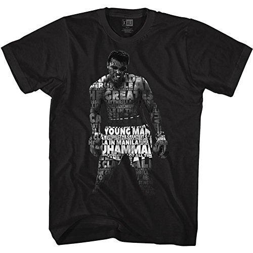 American Classics Muhammad Ali 60s Goat Greatest Boxer Quote Me Black Adult TShirt Tee - Image 1