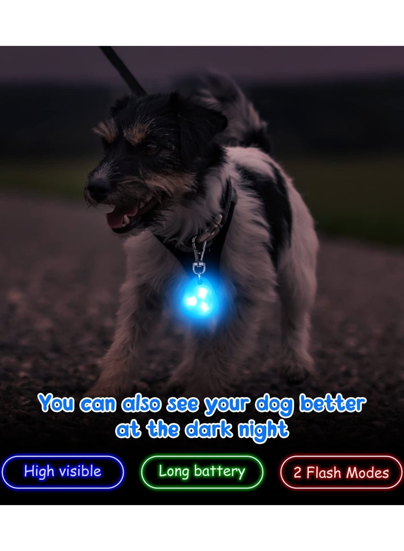 KASTWAVE 5 Pcs Clip on Dog Collar Silicone LED Dog Collar,5 Colors, Dog Tag Light Dog Collar Light Waterproof Safety Night Walking Lights for Camping Dog with Battery Included - Image 5