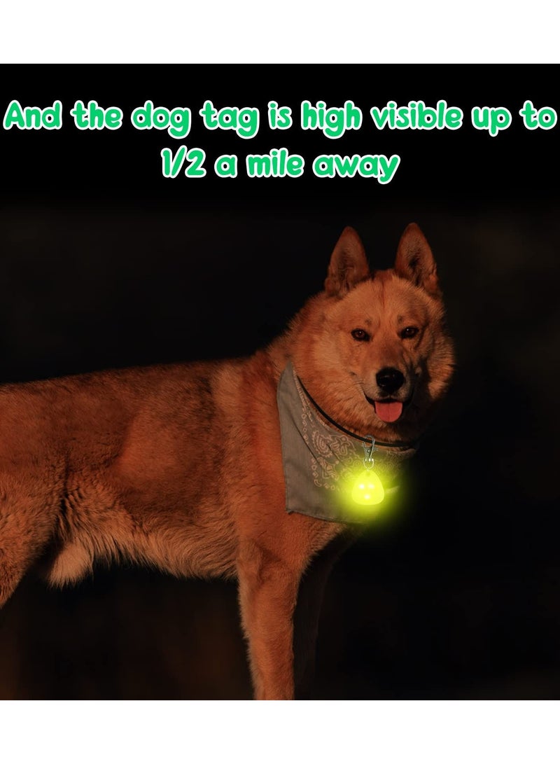 KASTWAVE 5 Pcs Clip on Dog Collar Silicone LED Dog Collar,5 Colors, Dog Tag Light Dog Collar Light Waterproof Safety Night Walking Lights for Camping Dog with Battery Included - Image 3