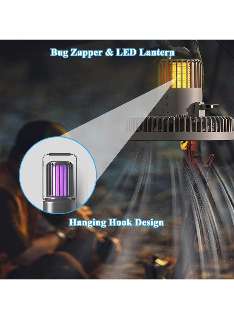 OULIYO Pedestal Fan Stand Fan Outdoor Camping Mosquito Lamp USB Chargeable Desk Tripod Stand Portable Air Cooling Fan Detachable with Power Bank and Mosquito Killer Lamp Three-in-One Outdoor Tent Camping Fan Desktop  - Image 5