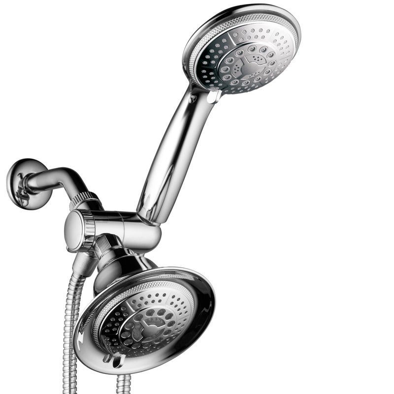 Hotel Spa Shower Combo with LED Shower Head HighPerformance 2 in 1 Combination Shower System Use Overhead HandsFree Enjoy Regular or LED Shower Pampering Shower HeadsAmbiance of LED Lighting