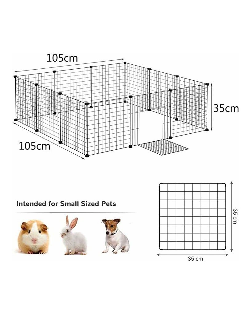 Dubkart 12 Pieces DIY Metal Wire Pet Playpen, 35 X 35 CM Pet Carrier Play Yard Fence for Small Pets - Rabbit, Guinea , Puppy,Pet Products Portable Indoor Outdoor Cage - Image 4