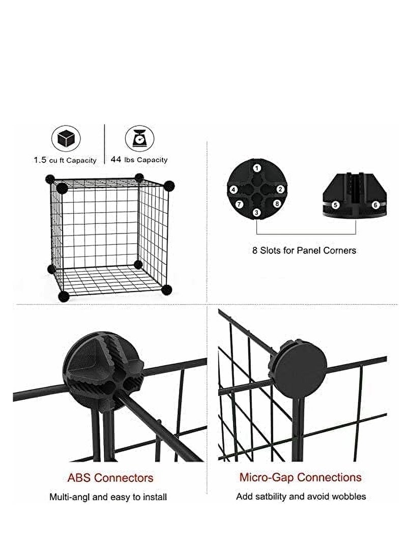 Dubkart 12 Pieces DIY Metal Wire Pet Playpen, 35 X 35 CM Pet Carrier Play Yard Fence for Small Pets - Rabbit, Guinea , Puppy,Pet Products Portable Indoor Outdoor Cage - Image 3